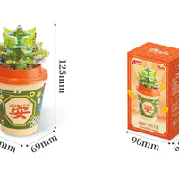 HKM-170195 Educational Plant Series Building Block Set - 12 Styles, 50-Piece Versatile Cup Plant Decoration