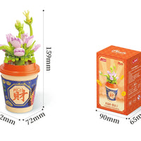 HKM-170195 Educational Plant Series Building Block Set - 12 Styles, 50-Piece Versatile Cup Plant Decoration