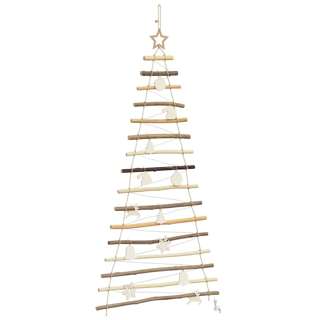 HKM-170195 Elegant 150 cm Natural Hanging Christmas Tree with 80 LEDs and Warm White String Lights