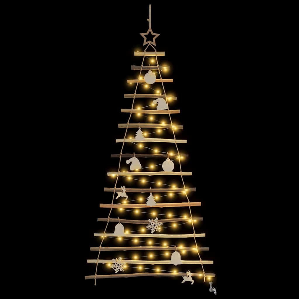HKM-170195 Elegant 150 cm Natural Hanging Christmas Tree with 80 LEDs and Warm White String Lights
