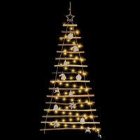 HKM-170195 Elegant 150 cm Natural Hanging Christmas Tree with 80 LEDs and Warm White String Lights