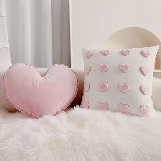 HKM-170195 Heart-Shaped Minimalist Sofa Pillowcase for Living Room Decor