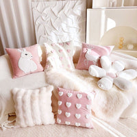 HKM-170195 Heart-Shaped Minimalist Sofa Pillowcase for Living Room Decor