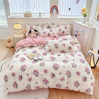 HKM-170195 Pure Cotton Minimalist Bed Sheets Set - Multiple Sizes Available for Comfort and Style
