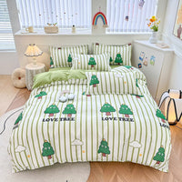 HKM-170195 Pure Cotton Minimalist Bed Sheets Set - Multiple Sizes Available for Comfort and Style