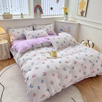 HKM-170195 Pure Cotton Minimalist Bed Sheets Set - Multiple Sizes Available for Comfort and Style