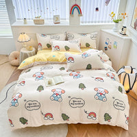 HKM-170195 Pure Cotton Minimalist Bed Sheets Set - Multiple Sizes Available for Comfort and Style