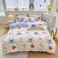 HKM-170195 Pure Cotton Minimalist Bed Sheets Set - Multiple Sizes Available for Comfort and Style