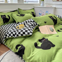 HKM-170195 Pure Cotton Minimalist Bed Sheets Set - Multiple Sizes Available for Comfort and Style