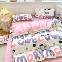 HKM-170195 Pure Cotton Minimalist Bed Sheets Set - Multiple Sizes Available for Comfort and Style