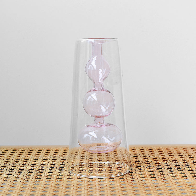HKM-170323 Retro Gourd Hydroponic Glass Vase for Nordic Home Decor