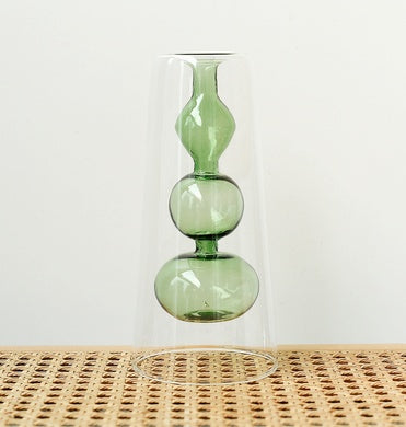 HKM-170323 Retro Gourd Hydroponic Glass Vase for Nordic Home Decor