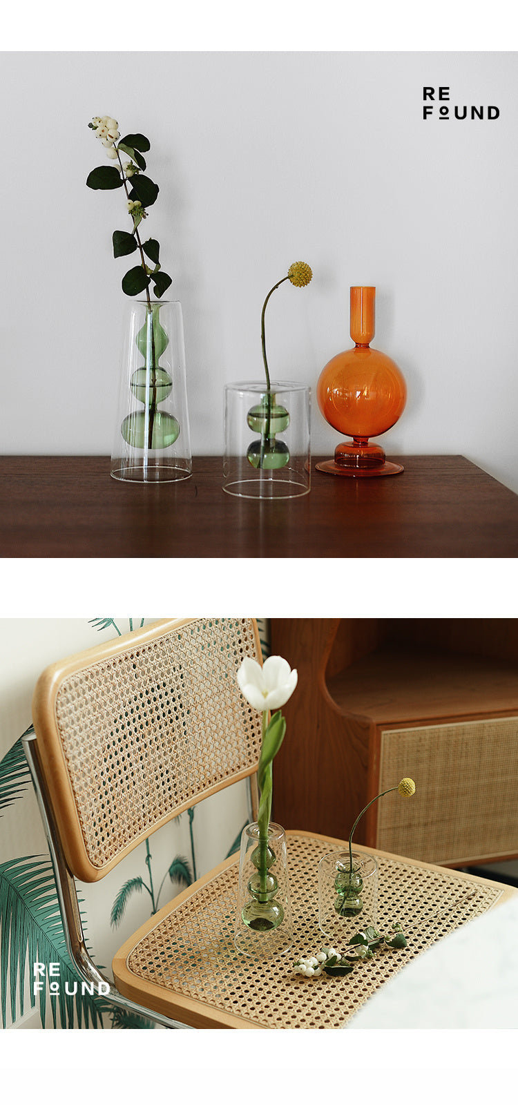 HKM-170323 Retro Gourd Hydroponic Glass Vase for Nordic Home Decor