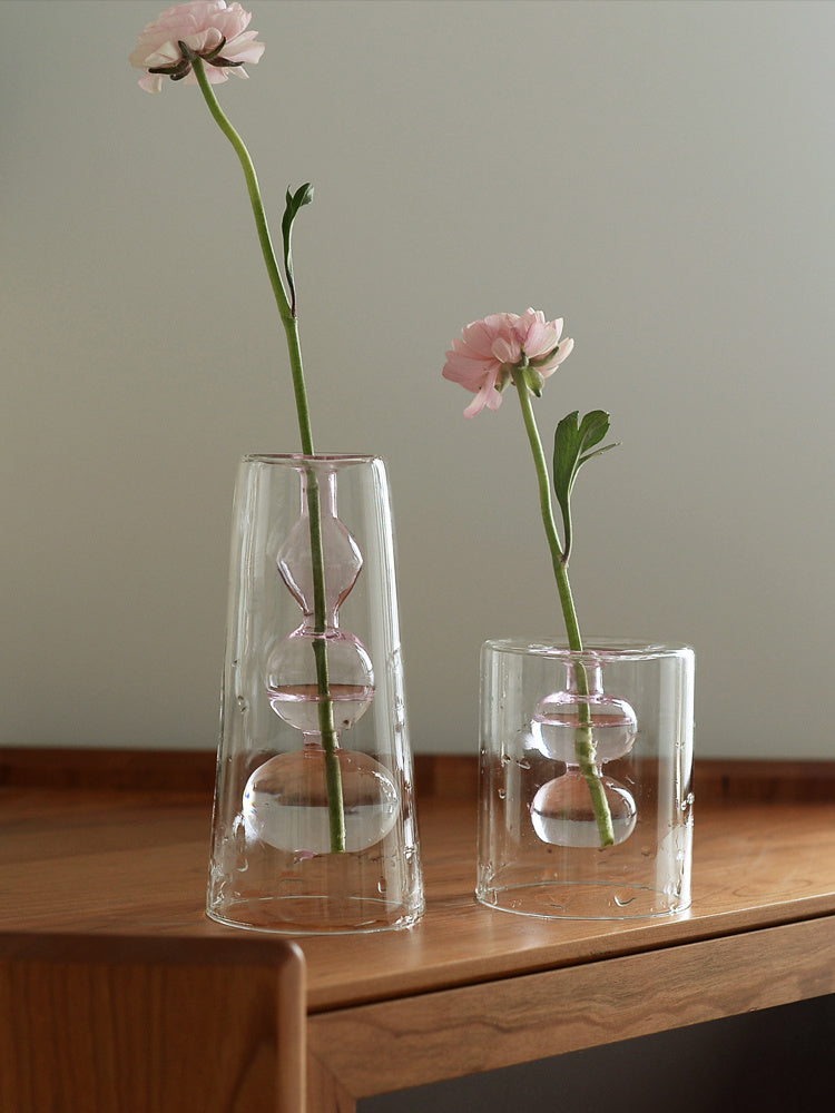 HKM-170323 Retro Gourd Hydroponic Glass Vase for Nordic Home Decor