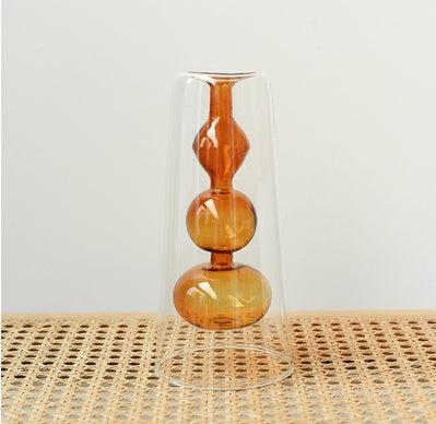 HKM-170323 Retro Gourd Hydroponic Glass Vase for Nordic Home Decor