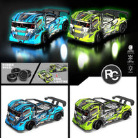 HKM-170387 1/24 Scale Remote Control Stunt Truck with Lights - 4 Channel Off-Road Racing Car for Kids