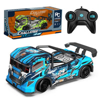 HKM-170387 1/24 Scale Remote Control Stunt Truck with Lights - 4 Channel Off-Road Racing Car for Kids
