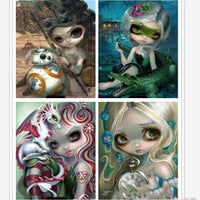 HKM-170387 5D Diamond Painting Kit - Cartoon Girl Design for Christmas Gifts and Home Décor