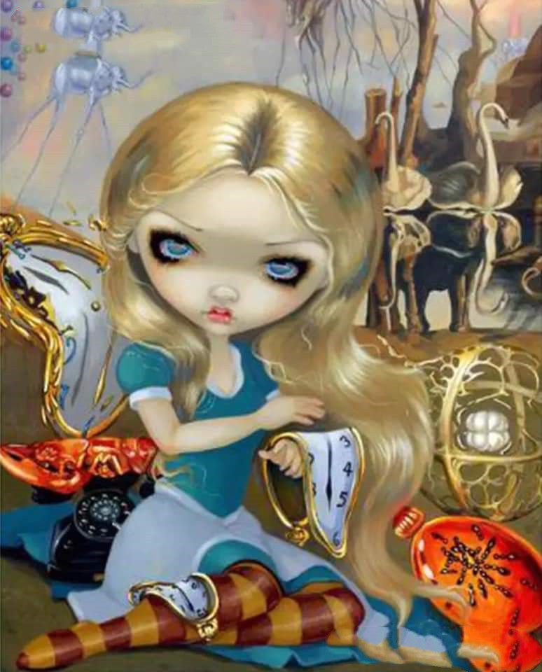 HKM-170387 5D Diamond Painting Kit - Cartoon Girl Design for Christmas Gifts and Home Décor