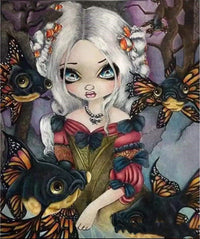 HKM-170387 5D Diamond Painting Kit - Cartoon Girl Design for Christmas Gifts and Home Décor