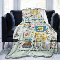 HKM-170387 Food-Themed Flannel Blanket for Sofa and Bed - Cozy Polyester Fiber Design