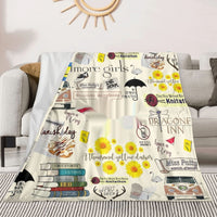 HKM-170387 Food-Themed Flannel Blanket for Sofa and Bed - Cozy Polyester Fiber Design