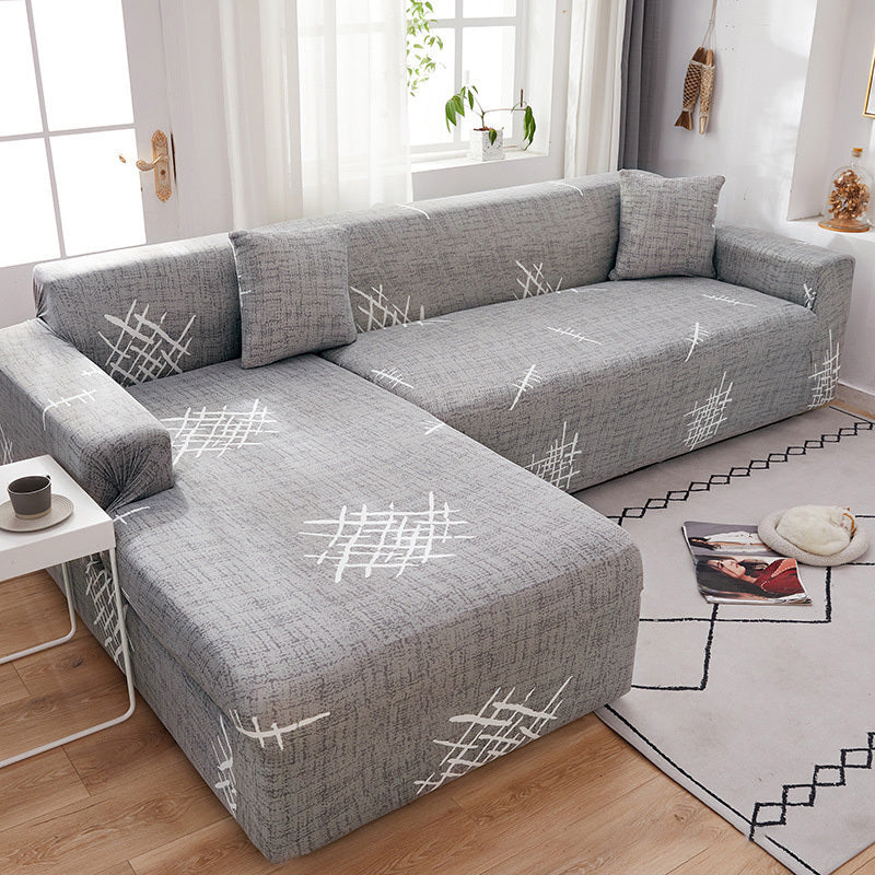 HKM-170451 Frosted Milk Silk Anti-Slip Elastic Sofa Cover for All Seasons - Complete Protection