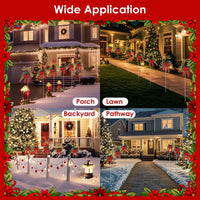 HKM-170515 Elegant Lighted Reindeer Decorative Stake Lights for Christmas Outdoor Holiday Yard Pathway - 2Pcs Battery Powered, Easy Installation