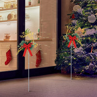 HKM-170515 Elegant Lighted Reindeer Decorative Stake Lights for Christmas Outdoor Holiday Yard Pathway - 2Pcs Battery Powered, Easy Installation