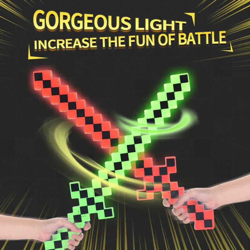 KTX-170643 Flashing LED Light-Up Mosaic Sword with Dynamic Sound for Kids' Pretend Play
