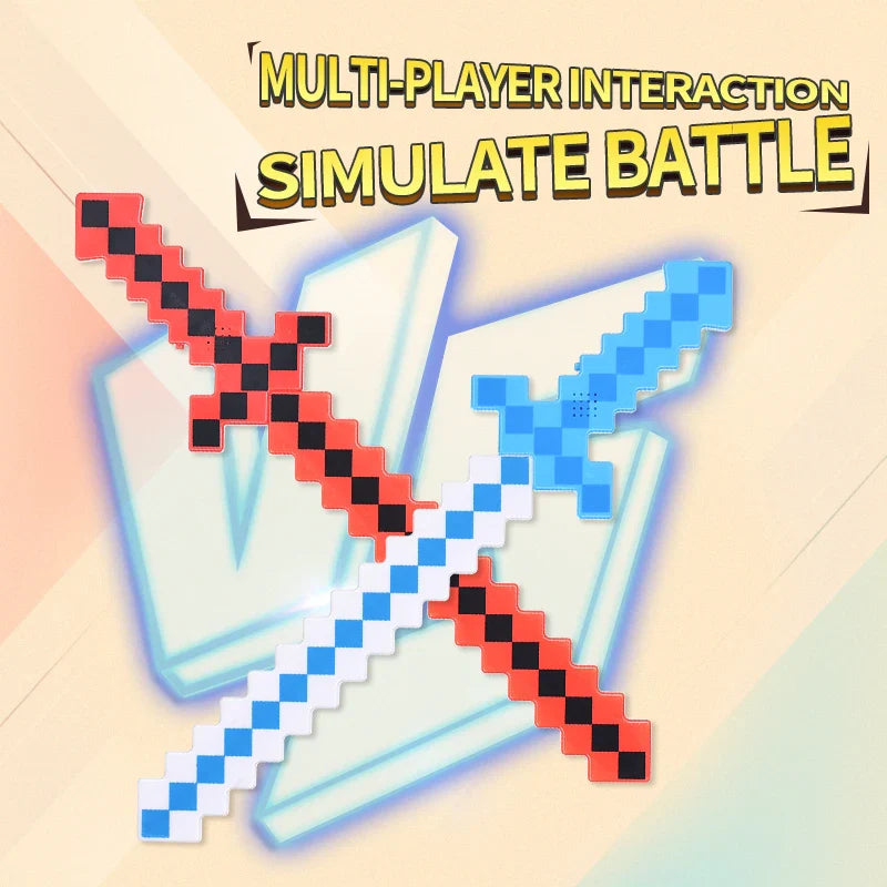 KTX-170643 Flashing LED Light-Up Mosaic Sword with Dynamic Sound for Kids' Pretend Play