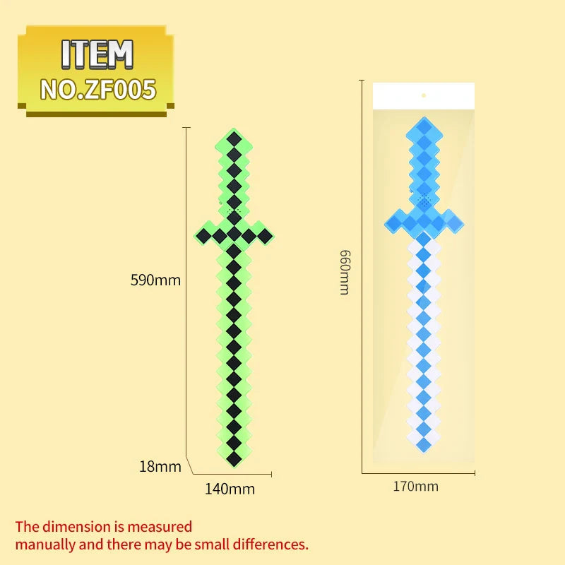 KTX-170643 Flashing LED Light-Up Mosaic Sword with Dynamic Sound for Kids' Pretend Play