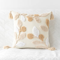 HKM-170771 Bohemian Geometric Tufted Pillowcase with Embroidery and Tassels