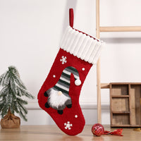 HKM-170835 Embroidered Christmas Stocking Gift Bag Pendant - Old Man Design, Cloth Material