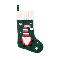 HKM-170835 Embroidered Christmas Stocking Gift Bag Pendant - Old Man Design, Cloth Material