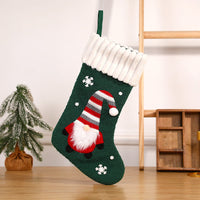 HKM-170835 Embroidered Christmas Stocking Gift Bag Pendant - Old Man Design, Cloth Material
