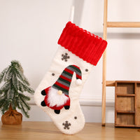 HKM-170835 Embroidered Christmas Stocking Gift Bag Pendant - Old Man Design, Cloth Material