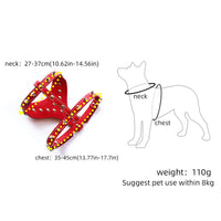 HKM-170899 Black Spiked Studded Leather Dog Harness Vest for Small Breeds, Neck 10.62-14.56in, Chest 13.77-17.7in