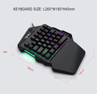 HKM-170899 Compact One-Handed Mini Gaming Keyboard and Mouse Set V100, USB Interface, 35 Keys, Portable Design