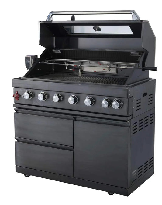 KTX-170899 Premium Black 430 Stainless Steel Outdoor Barbecue Kitchen with Built-in Gas Grill