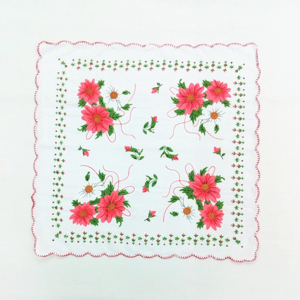 HKM-170963 Cotton Handkerchiefs Set with Tooth Edge Print - 20 Pieces, 28x28 cm