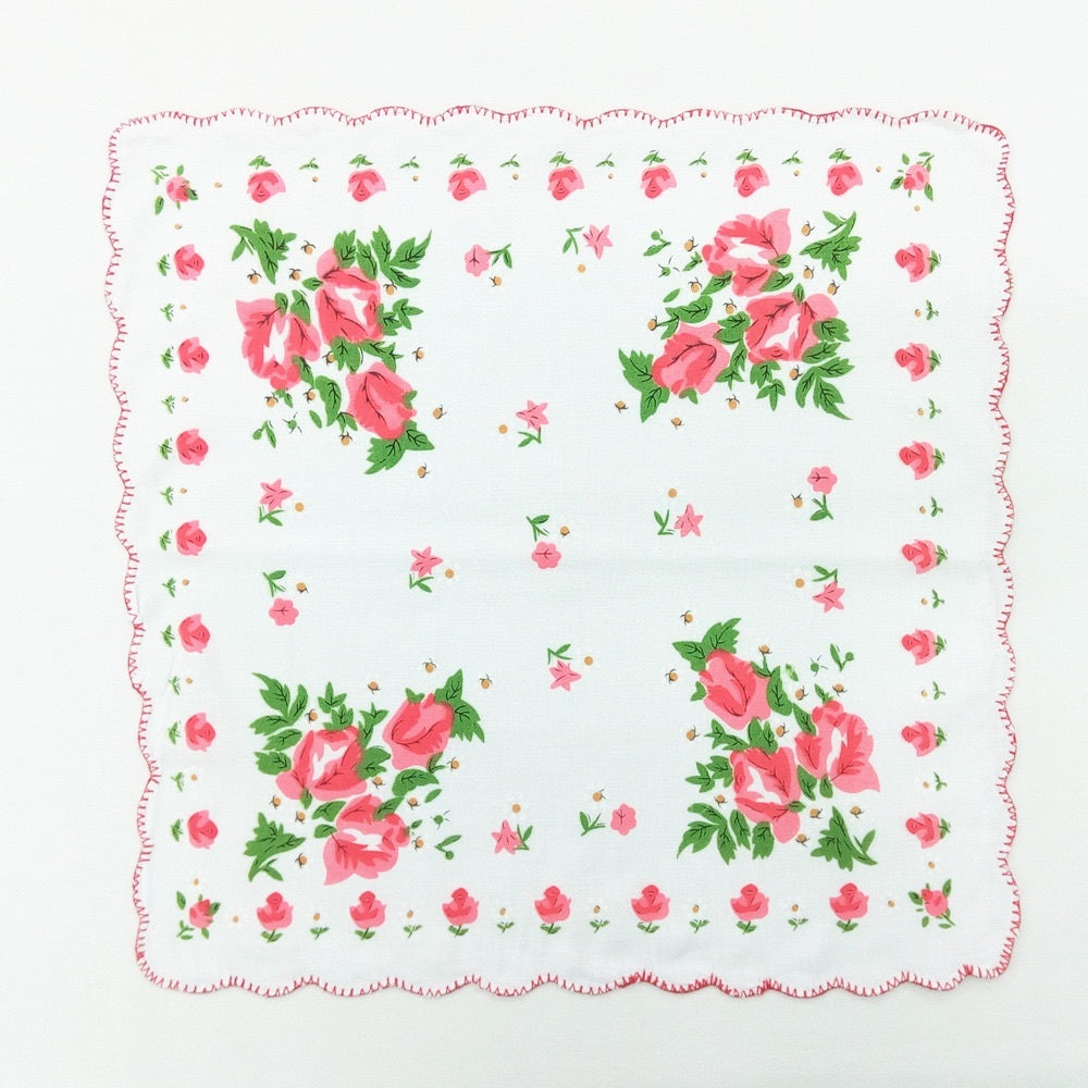 HKM-170963 Cotton Handkerchiefs Set with Tooth Edge Print - 20 Pieces, 28x28 cm