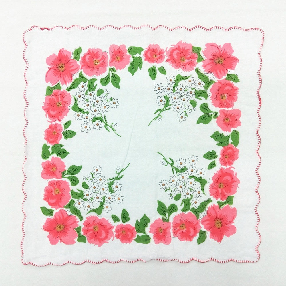 HKM-170963 Cotton Handkerchiefs Set with Tooth Edge Print - 20 Pieces, 28x28 cm