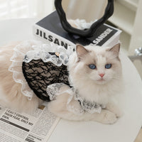 HKM-170963 Lightweight Lace Traction Vest for Cats and Small Dogs - Sizes XS to XXL, Black Leo Pattern