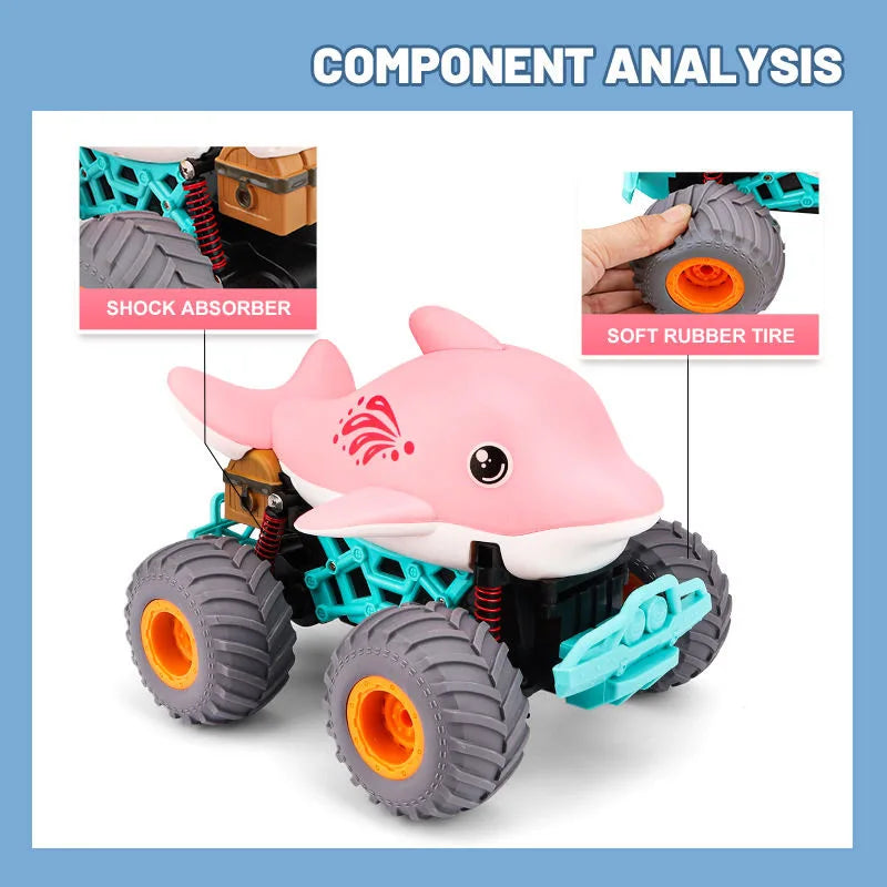 HKM-170963 Remote Control Dolphin-Themed Off-Road Car for Kids - Electric Climbing Toy Truck, Indoor-Outdoor Use