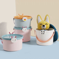 HKM-171091 Children's Cartoon Portable Plastic Storage Bucket for Toys, Stationery, and More