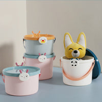 HKM-171091 Children's Cartoon Portable Plastic Storage Bucket for Toys, Stationery, and More