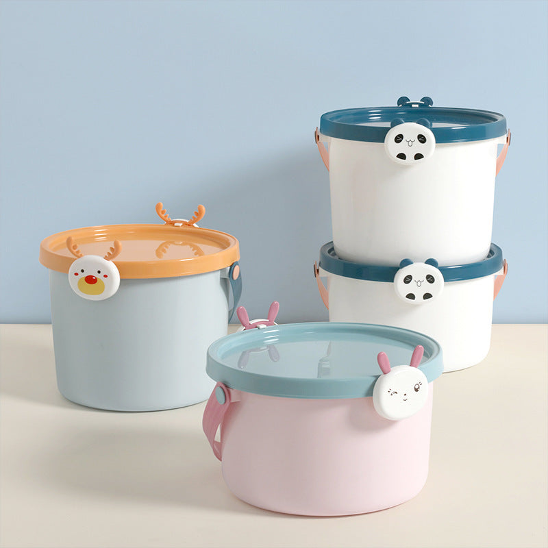 HKM-171091 Children's Cartoon Portable Plastic Storage Bucket for Toys, Stationery, and More