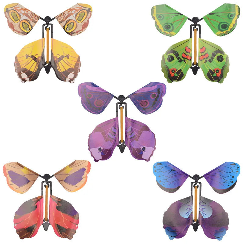 HKM-171219 Magic Flying Butterfly Toy – Rubber Band Powered Fun for Kids Ages 2 and Up