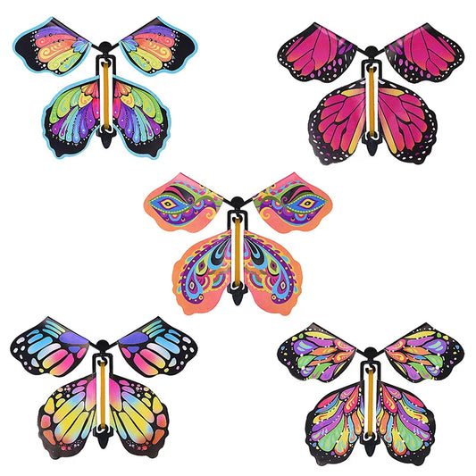 HKM-171219 Magic Flying Butterfly Toy – Rubber Band Powered Fun for Kids Ages 2 and Up